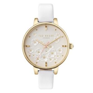 Ted Baker London Gold and White Blossom Watch